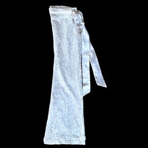 Beach Bunny Lace Bell Bottom Cover Up Pants - White, Size M